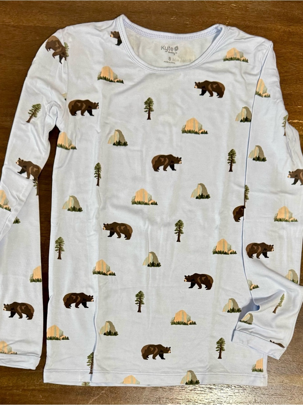Kyte BABY Light Blue Bear & Forest Print Pajama Leggings - Picture 5 of 8